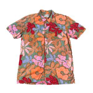 Men's VANS Joel Tudor Admiral S/S Button-Up Shirt | Floral | Orange | Size - L